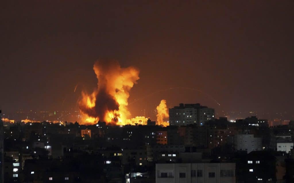 israel's aggression Smoke rises following Israeli airstrikes on a building in Gaza City, Friday, Aug. 5, 2022. Palestinian officials say Israeli airstrikes on Gaza have killed several people, including a senior militant, and wounded 40 others.
